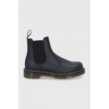 Dr. Martens ghete chelsea de piele 2976 femei, culoarea negru, cu toc plat 27100001