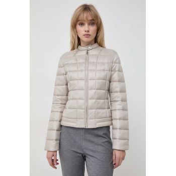 Trussardi geaca femei, culoarea bej, de tranzitie