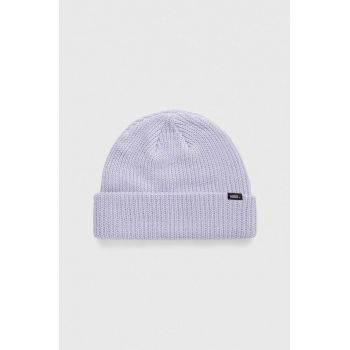 Vans caciula culoarea violet, din tricot gros ieftina