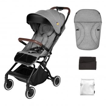 Carucior sport pliabil Skiddou Espoo+ Evening Shadow, ultracompact pentru calatorii, Gri inchis ieftin