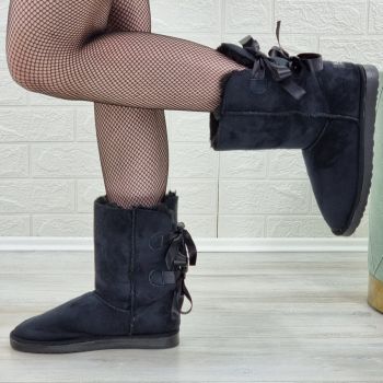 Ghete Imblanite Dama Negre Tip UGG Siena