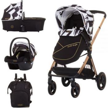 Carucior Chipolino Elite 3 in 1 black white