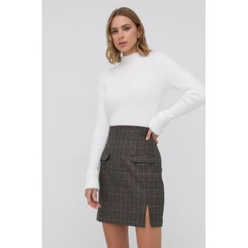 Morgan Pulover femei, culoarea alb, cu turtleneck