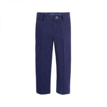 Pantaloni bleumarin din in (3527), 116 cm la reducere