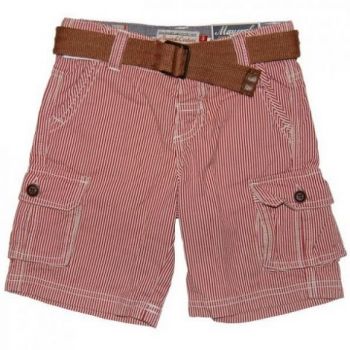 Pantaloni scurti rosii cu dungi si curea (3222), 6 ani 116 cm la reducere