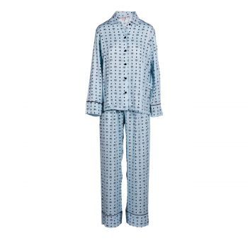 All over eye star twill long pyjamas fantasia azzurro l