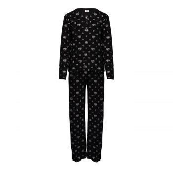 All over glitter eye star jersey long pyjamas fantasia argento m