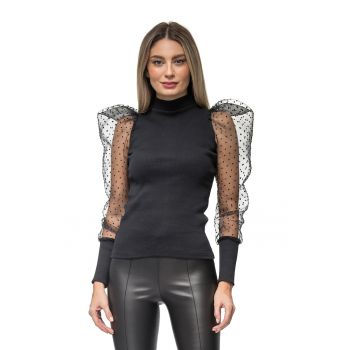 Bluza striata cu maneci bufante Calia