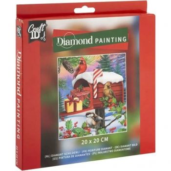 Set Creativ cu Diamante Rotunde Diamond Painting Craciun Casuta Postala 20x20cm