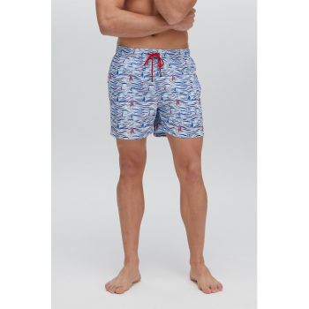 Pantaloni scurti de baie cu imprimeu nautic