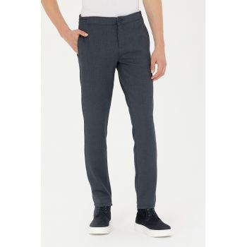 Pantaloni slim fit cu talie medie