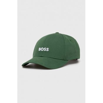 BOSS șapcă de baseball din bumbac culoarea verde, cu imprimeu, 50495121