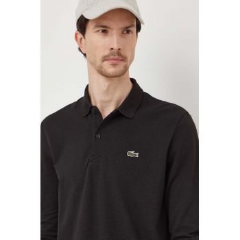 Lacoste longsleeve barbati, culoarea negru, neted