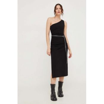 Answear Lab rochie culoarea negru, midi, mulata