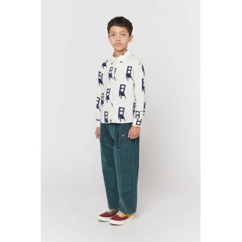 Bobo Choses pantaloni copii culoarea verde, modelator