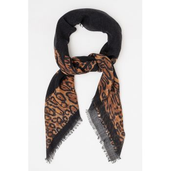 Esarfa de lana cu animal print