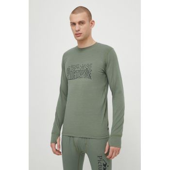 Picture longsleeve funcțional Nangha culoarea verde