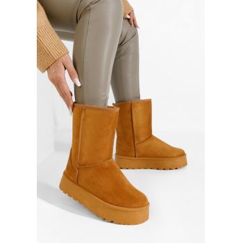 Cizme tip ugg Gattera camel