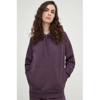 G-Star Raw bluza femei, culoarea violet, cu glugă, neted