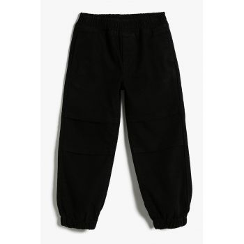 Pantaloni de bumbac cu terminatii elastice