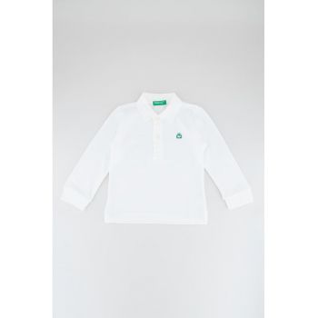 Bluza polo din pique de bumbac organic