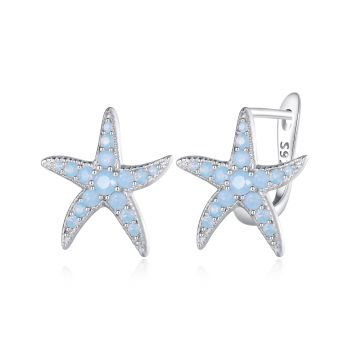 Cercei din argint Sparkling Starfish