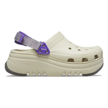 Saboti Crocs Classic Hiker Xscape Clog Bej - Bone/Neon Purple