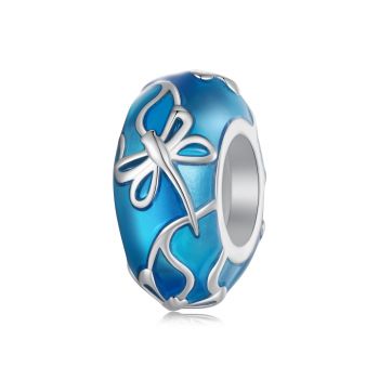 Talisman din argint Blue Band Dragonfly