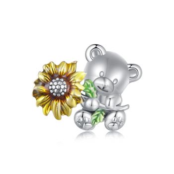 Talisman din argint Sunflower Bear