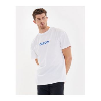 Tricou supradimensionat cu imprimeu text