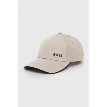 BOSS Green șapcă de baseball din bumbac culoarea gri, uni 50505834