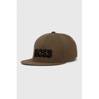 BOSS Orange șapcă de baseball din bumbac culoarea verde, cu imprimeu 50505534