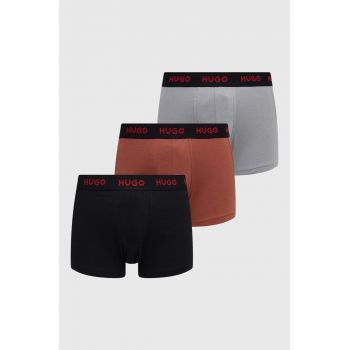 HUGO boxeri 3-pack bărbați, culoarea gri 50469766