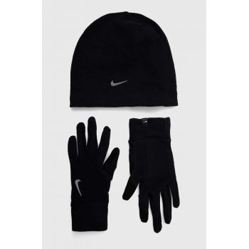 Nike caciula si manusi culoarea negru