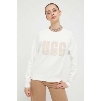 UGG bluză femei, culoarea alb, cu imprimeu 1123718-BKCRM