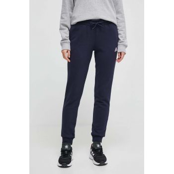 adidas pantaloni de trening din bumbac culoarea bleumarin, cu imprimeu IC6869