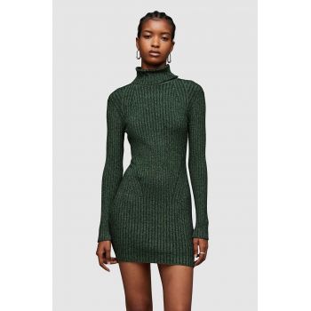 AllSaints rochie Juliette culoarea verde, mini, mulata