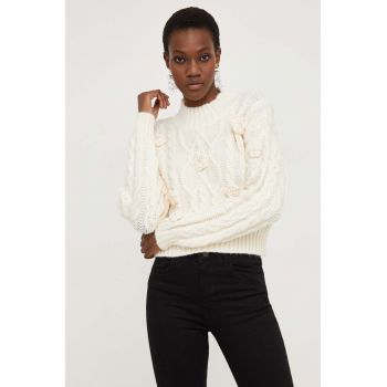 Answear Lab pulover femei, culoarea bej, cu turtleneck