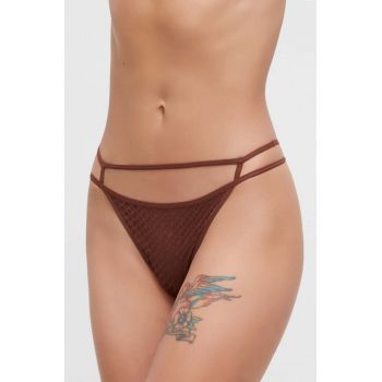 BOSS tanga culoarea maro, transparent 50510007