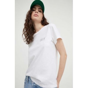 Levi's tricou din bumbac femei, culoarea alb