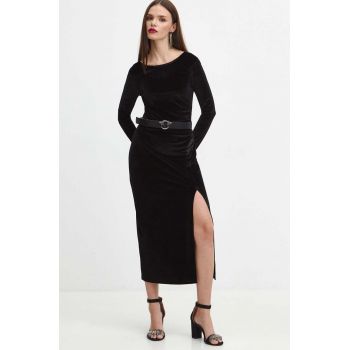 Medicine rochie culoarea negru, midi, mulata