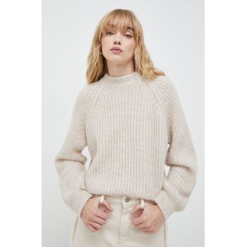 Samsoe Samsoe pulover din amestec de lana femei, culoarea bej, călduros