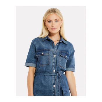 Rochie de denim cu maneci scurte Vienna 3847