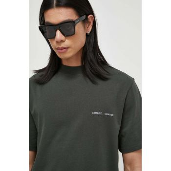 Samsoe Samsoe tricou din bumbac barbati, culoarea verde, cu imprimeu