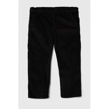 United Colors of Benetton pantaloni copii culoarea negru, neted