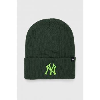 47brand caciula MLB New York Yankees culoarea verde, din tricot gros