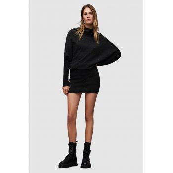 AllSaints rochie din lana Ridley culoarea negru, mini, drept