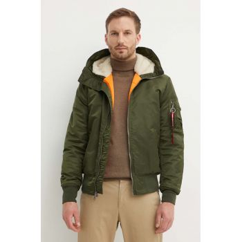 Alpha Industries geacă MA-1 Hooded bărbați, culoarea verde, de iarnă 158104.257-green