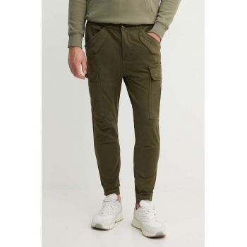 Alpha Industries pantaloni de bumbac Airman Pant culoarea verde 188201.142-green