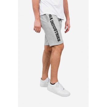 Alpha Industries pantaloni scurți Big Letters bărbați, culoarea gri, melanj 126344.17-grey